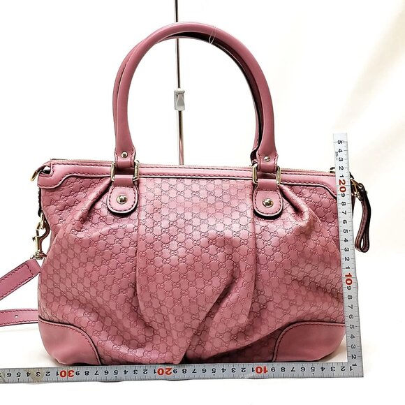 Authentic Gucci Pink Leather Hand Bag mon585-111325 - Picture 2 of 16